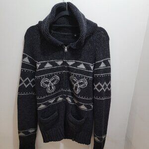 Aritzia TNA Sea to Sky Cowichan 100% Lambswool Zip Cardigan Sweater Used